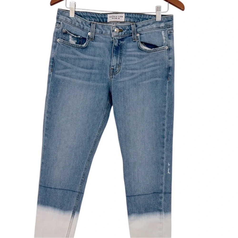 Derek Lam “ Mila” Mid- Rise Girlfriend Denim Blue Jeans - Picture 7 of 9